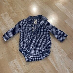 Baby B’Gosh long sleeve black and white plaid button down - 9 months
